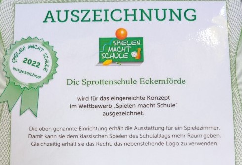 Spielen macht Schule Auszeichnung